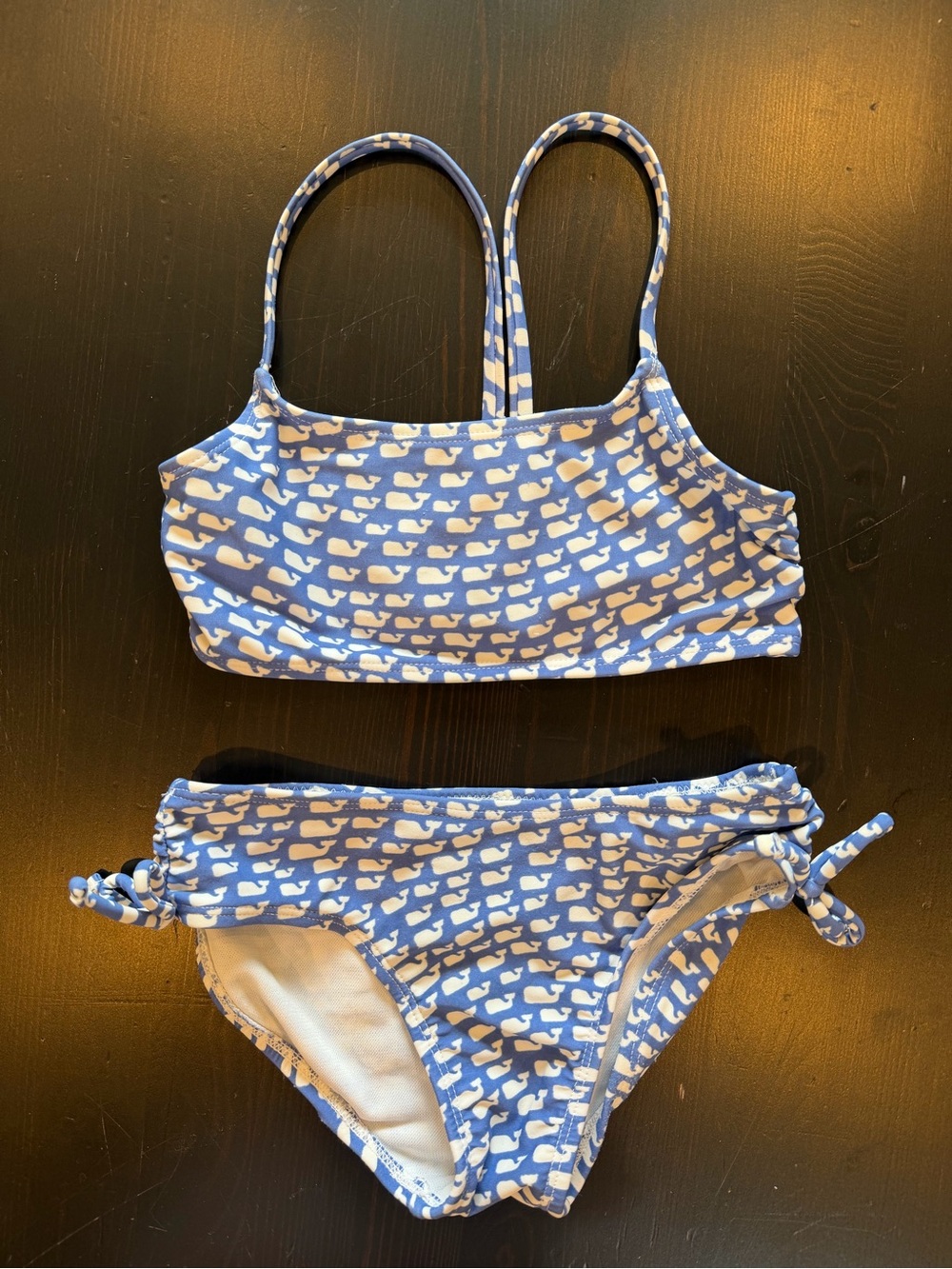 Vineyard Vines Blue Whale Print Girls' Two-Piece Swimsuit size 5/6